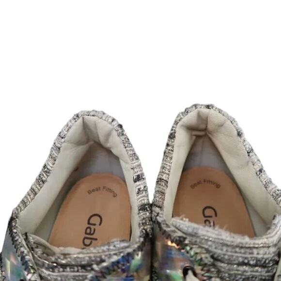 Sarah Summer Shoes Womens 38 Sneakers Fashion Lifestyle Tweed Iridescent Anthro - Picture 15 of 16